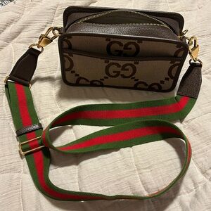 Gucci Brown and Green Crossbody Bag